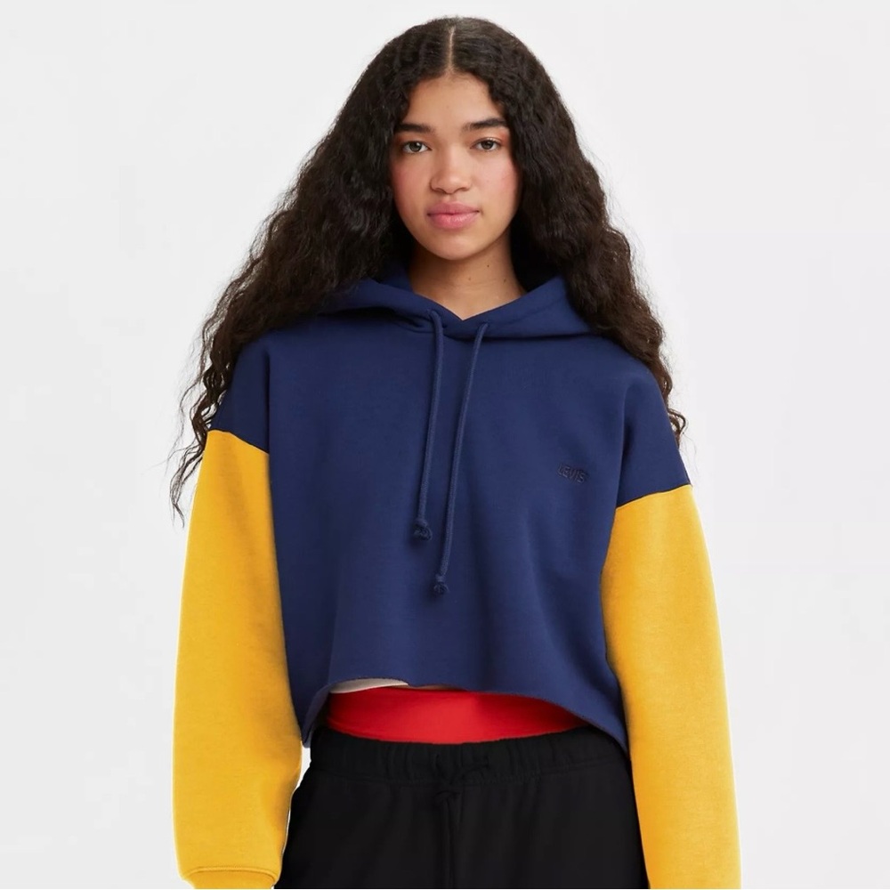 LEVI’S 90’s Raw Cut Hoodie Gold Tab XL Golden Orange Medieval Blue EUC